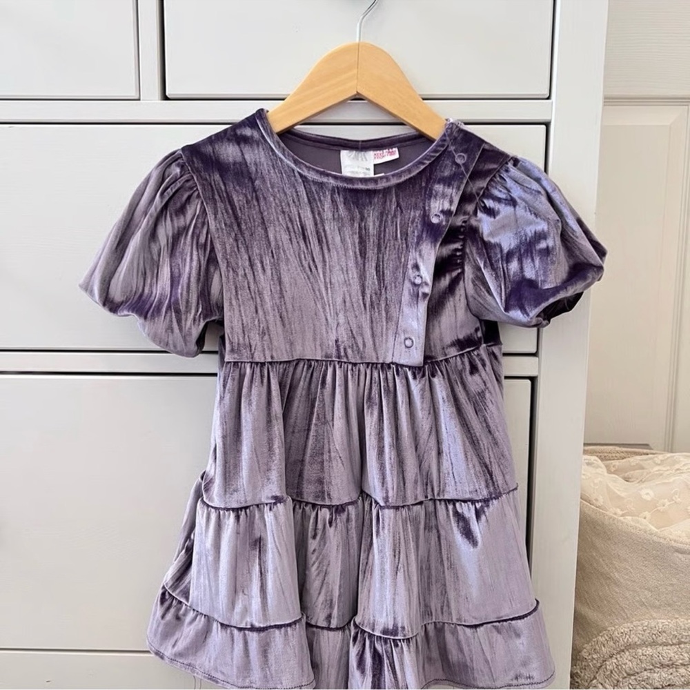 Zara tiered velvet dress